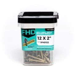 Big Timber Bronze Star Drive Flat Head T-25 Self-Drilling Screw, 68-Count Bucket, 1FHD122, #12 x 2 IN