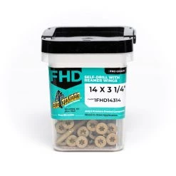 Big Timber Bronze Star Drive Flat Head T-30 Self-Drilling Screw, 31-Count Bucket, 1FHD14314, #14 x 3-1/4 IN