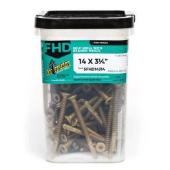 Big Timber Bronze Star Drive Flat Head T-30 Self-Drilling Screw, 153-Count Bucket, 5FHD14314, #14 x 3-1/4 IN