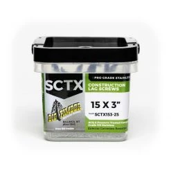 Big Timber 316 Stainless T-30 Lag Screw, 25-Count Bucket, SCTX153-25, #15 x 3 IN