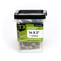 Big Timber Bronze T-25 Lag Screw, 100-Count Bucket, CTX142-100, #14 x 2 IN