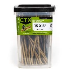 Big Timber Bronze T-30 Lag Screw, 100-Count Bucket, CTX155-100, #15 x 5 IN