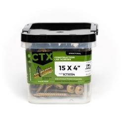 Big Timber Bronze T-30 Lag Screw, 25-Count Bucket, CTX154-25, #15 x 4 IN