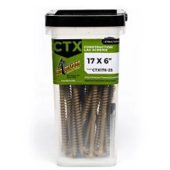 Big Timber Bronze T-40 Lag Screw, 25-Count Bucket, CTX176-25, #17 x 6 IN