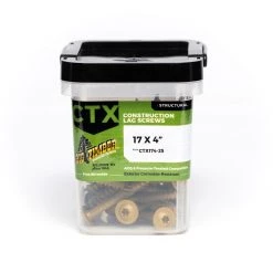 Big Timber Bronze T-40 Lag Screw, 25-Count Bucket, CTX174-25, #17 x 4 IN